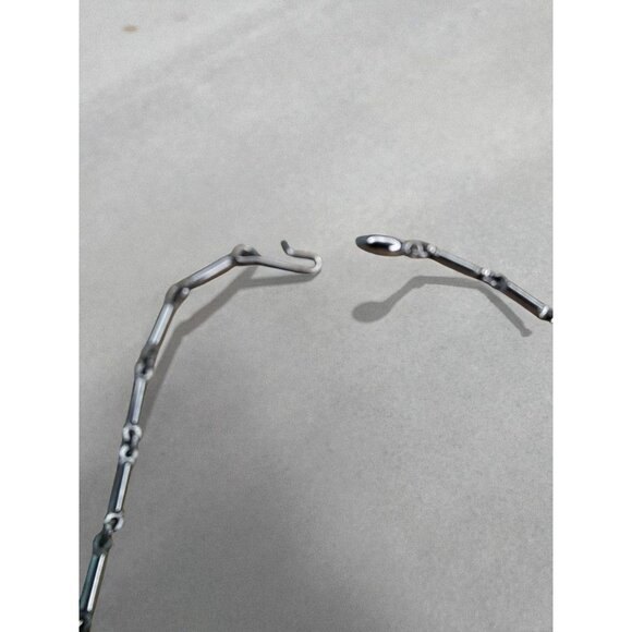 Vintage 1950s Silver Tone Floral Necklace & Bracelet Set with Green Glass Rhines - Picture 4 of 8